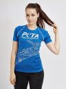 PETA-Logo Laufshirt tailliert blau
