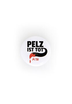 Button PETA Pelz ist tot weiß