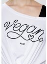 Vegan mit Herz T-Shirt tailliert white