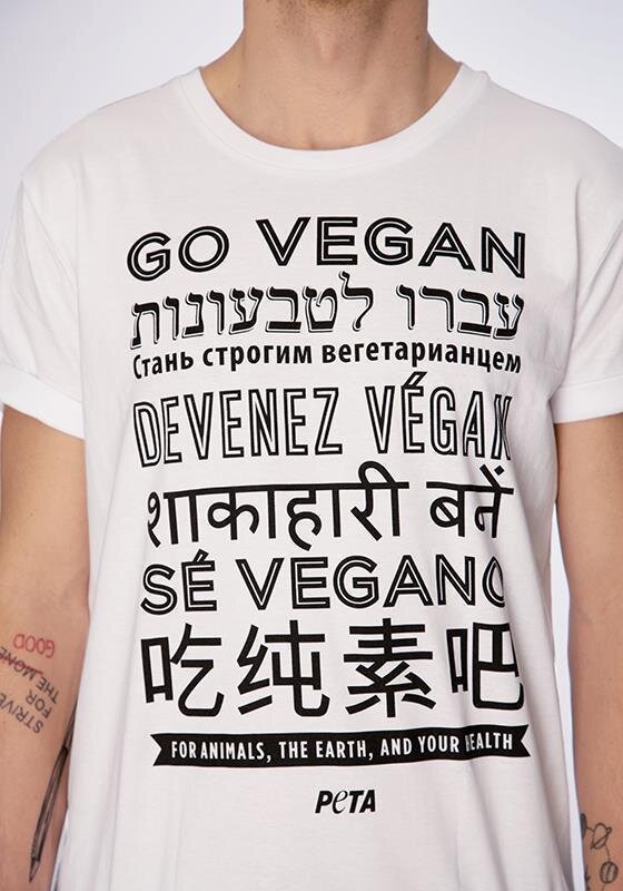 Go Vegan T-Shirt gerade white