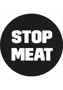 Stop Meat Sticker rund