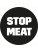 Stop Meat Sticker rund