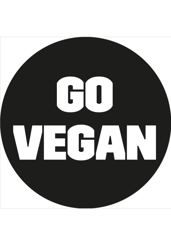 Go Vegan Sticker rund