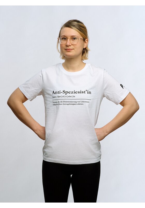Anti-Speziesist T-Shirt unisex, weiß