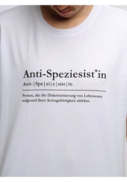 Anti-Speziesist T-Shirt unisex, weiß