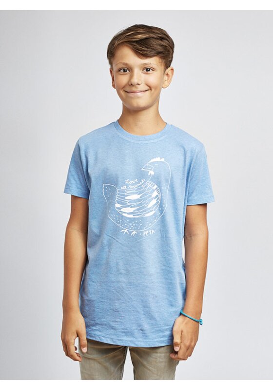 Love all Animals, Huhn - Kids - blau T-Shirt