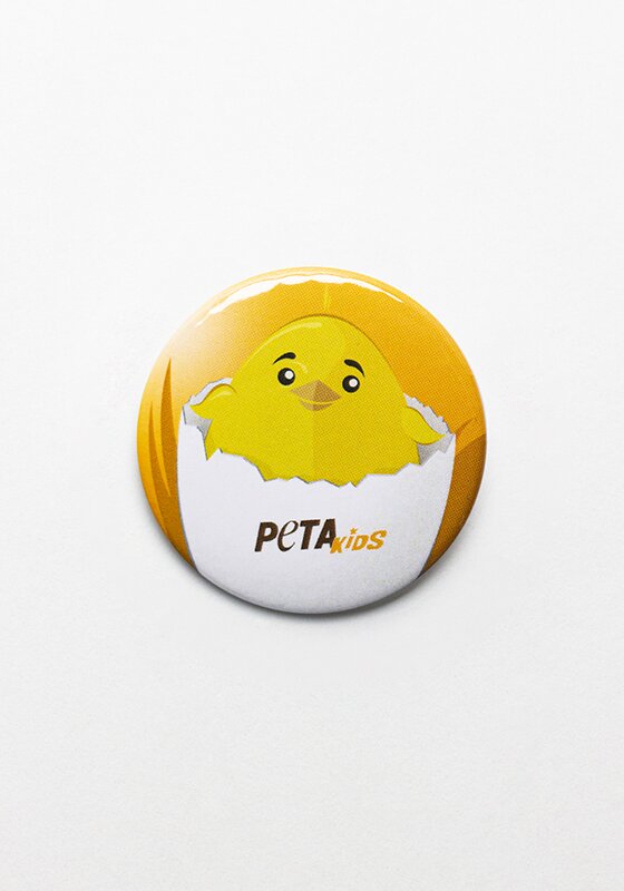 Button PETA Kids Küken