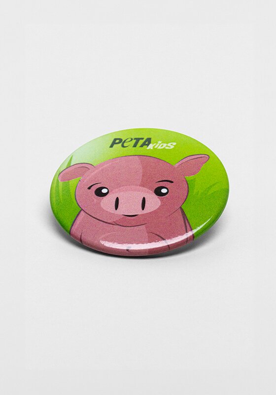 Button PETA Kids Schwein