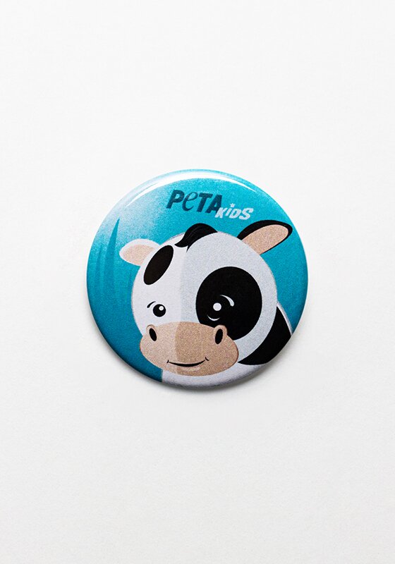 Button PETA Kids Kuh